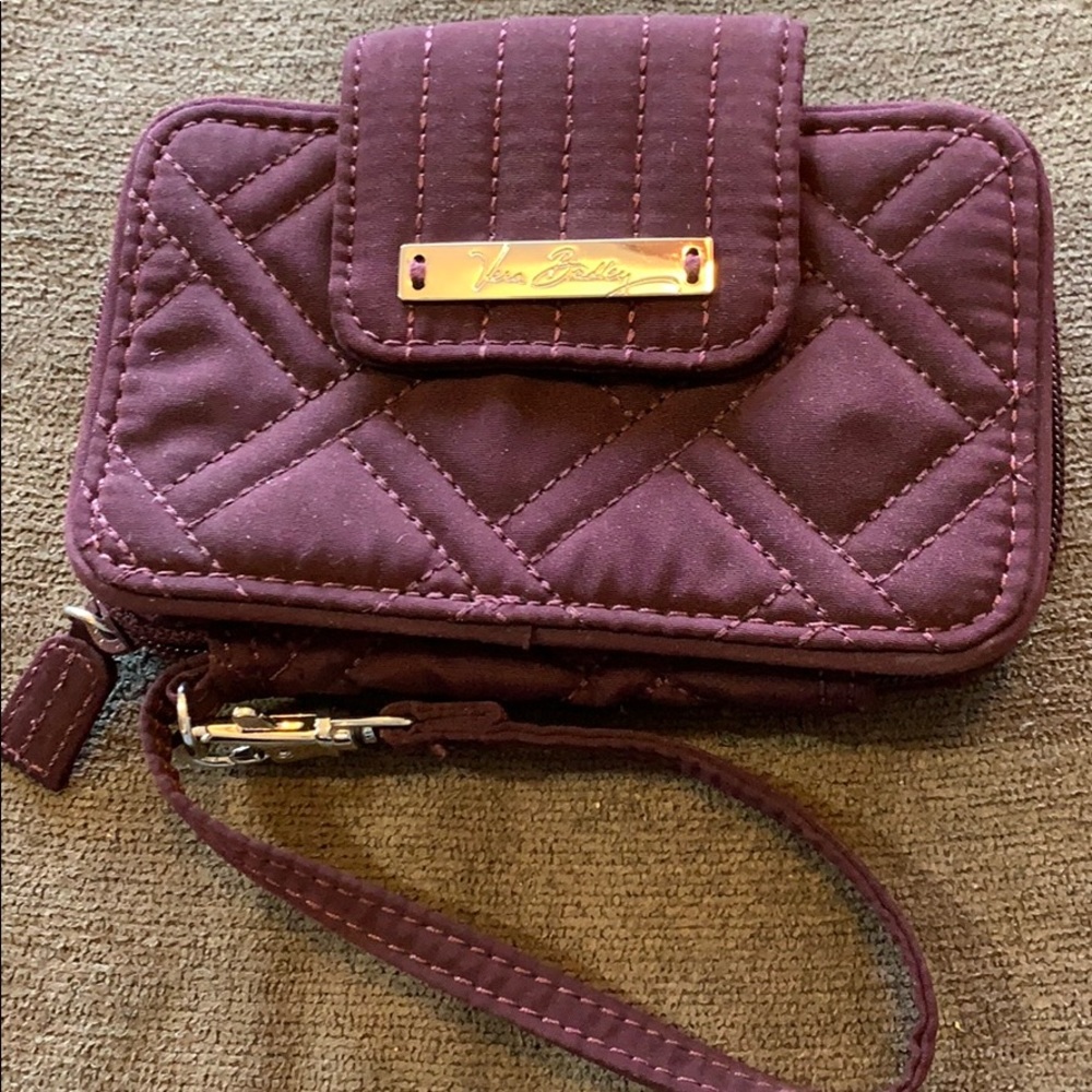 Vera Bradley plum wristlet-good used condition